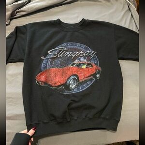 Corvette Stingray Car Black Crewneck Sweatshirt Small / Medium